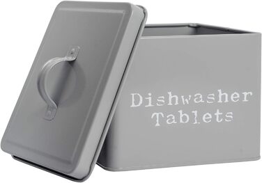 Вінтажні металеві таблетки для посудомийної машини Каністра - сірий