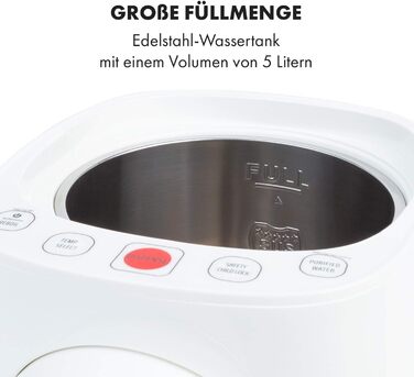 Klarstein Hot Spring Plus: Дозатор гарячої води, 5 л, LCD-дисплей, 45-95°C, нержавіюча сталь, захист від сухого кипіння та перегріву, блокування від дітей