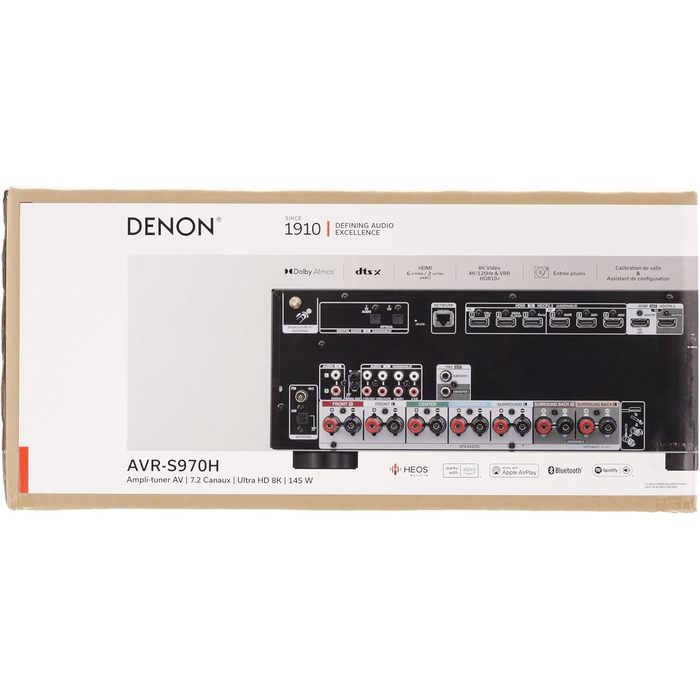 Канальний AV-ресивер Denon AVR-S970H, Dolby Atmos, 8K HDMI, Bluetooth, Wi-Fi, Alexa, Чорний, 7.2-