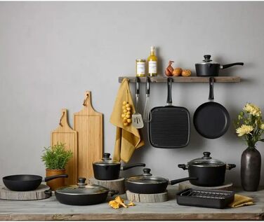 SCANPAN Classic Grillpfanne 27x27 см з антипригарним покриттям Stratanium+ | Для плиток Ceran та газових плит | З рифленою поверхнею для справжніх гриль-смуг | Сковорода-гриль, придатна для духовки