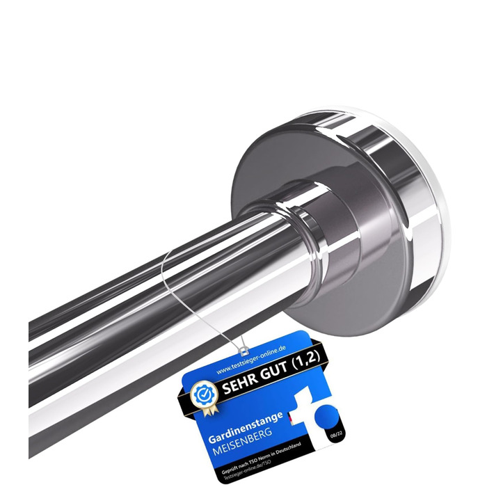 Штанга для душу без свердління 90-160 см, срібна, Ø 25 мм, телескопічна – для ванної, душової кабіни та перегородки. 1 шт.