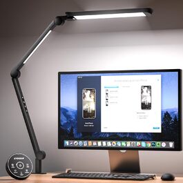LED лампа EYOCEAN для столу: архітектурна, з регулюванням яскравості та кольорової температури, захист очей, 15W