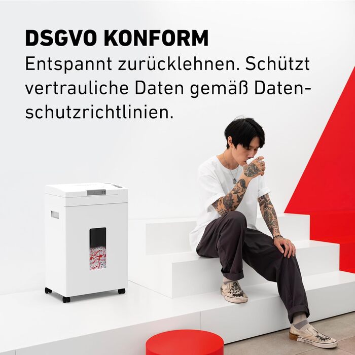 Шредер IDEAL Shredcat 8200 CC: найнадійніший знищувач документів з частинковим різанням (4x40 мм, P-4), до 14 листів, преміум-якість, тихий та надійний, ідеальний для безпечного знищення документів вдома. Німецький виробник.