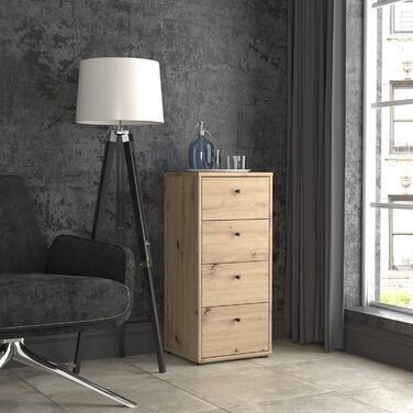 Книжкова шафа Newroom Shelf Artisan Oak Modern - 73.7x85.5x34.8 см (ШxВxГ) - Шафа з стоячою полицею - Lucius.Sixteen Кабінет Вітальня (02- Комод V3)