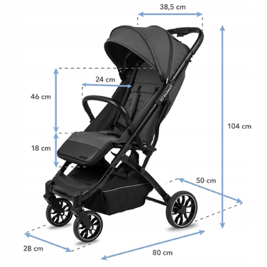 Компактна прогулянкова коляска Kidwell Colmer UP, сіра, легка, складана та маневрена