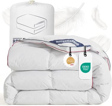 Преміум ковдра з гусячого пуху та пера 135x200 см, всесезонна, 100% бавовна, сертифікація Öko-TEX 100, DOWN Pass, RDS