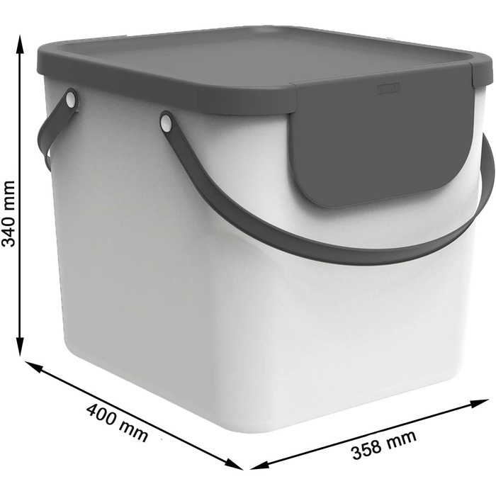 Система розділення сміття Rotho Albula 40l для кухні, біла, пластикова біла / Антрацит