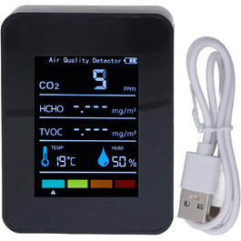 Монітор якості повітря CO2, детектор CO2, LCD дисплей, TVOC, HCHO, температура, вологість