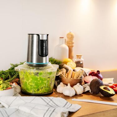 Подрібнювач Cecotec ChopBeat 2000S 500W зі скляною чашею 500г, 4 леза з нержавіючої сталі, 2 швидкості, антиковзкі ніжки