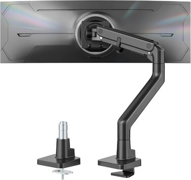Підставка для монітора monTEK, 17-57 дюймів, газліфт, 27 кг, VESA 75/100 мм, білий/чорний