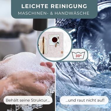 Набір килимків на стіл Kontor28® з фетру (4 шт., бежевий) | З переробленого rPET-фетру, миючі, стійкі до подряпин та тепла | Made in Germany