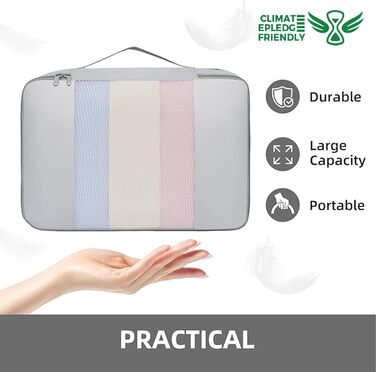 Набір органайзерів для одягу в дорогу BAGAIL, 10 шт., дорожні компресійні куби для пакування речей у валізу та ручну поклажу, рожевий