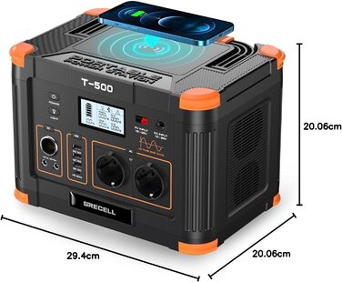Портативна електростанція Grecell 500W/519Wh: тиха, екологічна, для кемпінгу, автодому та дому