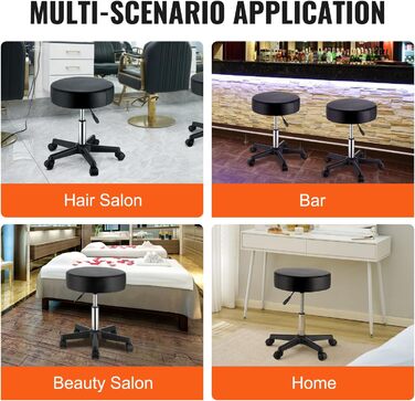 Сідло-стілець VEVOR 500x500x460 мм, регульована висота 460-605 мм, вантажопідйомність 181 кг, для офісу, стоматології, салонів, лабораторій