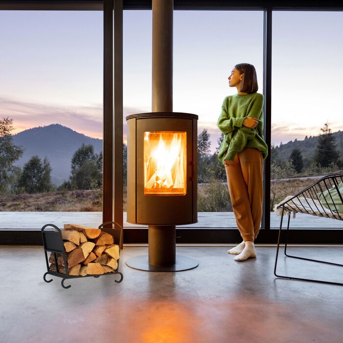 Відкидний металевий кошик для дров Relaxdays