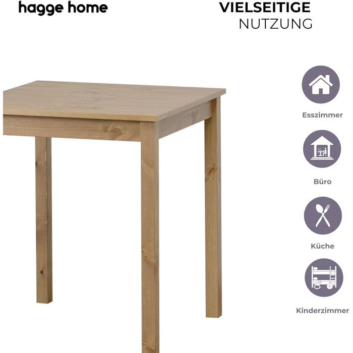 Стол Skandinavisch Holz від Hagge Home: 68x68 см, колір коричнева дуб, для кухні, їдальні, офісу, дитячої кімнати