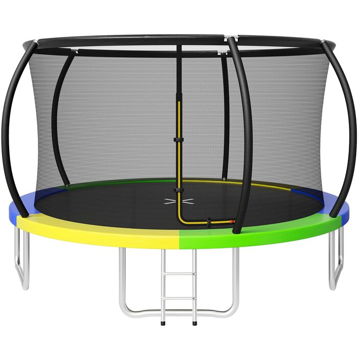 Батут JUMMICO садовий Ø360 см з сіткою безпеки та захисним покриттям для дітей, кольоровий