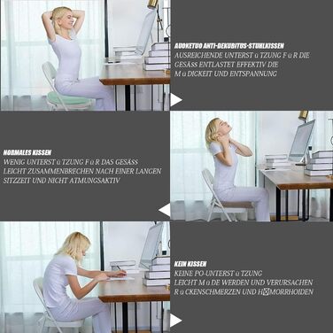 Ортопедична антидекубітативна подушка-кіль (донат) від гемороїду, простатиту та болю в копчику та спині, ергономічна сидіння для дому та офісу (Зелена)