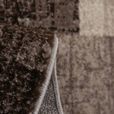 Дизайнерський Сучасний килим для вітальні VIMODA в сіро-білих тонах з коротким ворсом, розміри (60x110 см, бежевий)
