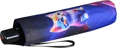 Складна парасолька Knirps Slim Duomatic Cosmic Kitty (Відкрити-Закрити-Авто)