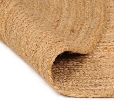 Килим VidaXL ручної роботи джутовий Плетений круглий килим для вітальні 150 см (210 см)