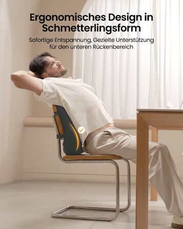 Підпорка для спини ProtoArc з Memory Foam: ергономічна подушка для офісного крісла, авто та робочого столу. Підтримка попереку, дихаюча тканина, регульовані ремені (сірий)