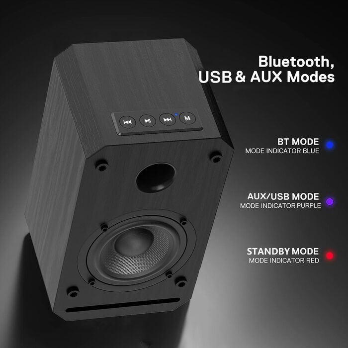 Активний динамік Bluetooth 100 Вт, 4 НЧ, HDMI ARC, оптичний, RCA, USB, AUX, пульт дистанційного керування (жовтий)