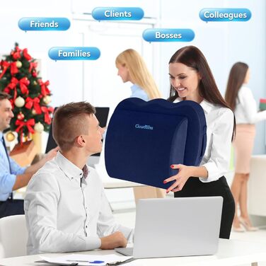 Подушка для сидіння CloudBliss: для офісного крісла, авто, підтримка попереку, з memory foam, для болю в куприку та ішіасу