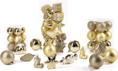 БРУБЕЙКЕР набір з 77 предметів Різдвяні дрібнички для ялинки-пластик / срібло (золото)