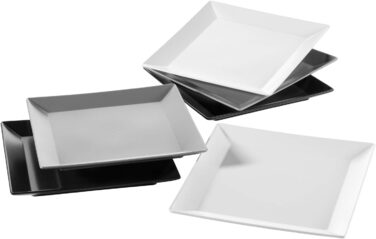 Набір порцелянових тарілок Mser, MANHATTAN CITY сірий/чорний/білий (60 знаків)