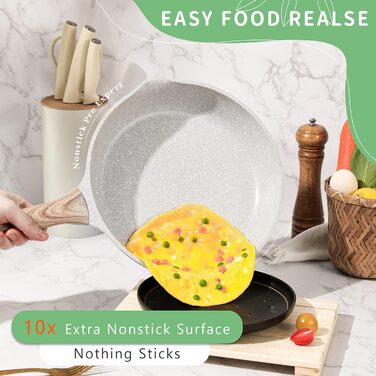 KOLEX Набір кухонного посуду з гранітною покриттям, 12 предметів, блакитний. Без PFOA.