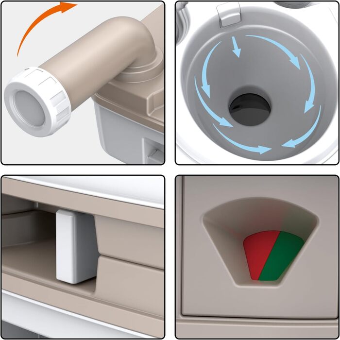 Seaflo LIGHTEU 18L портативна інжекційна туалет для кемпінгу, автодому та відпочинку на природі