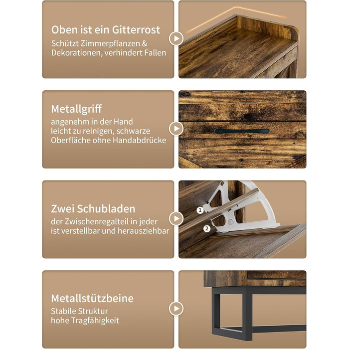 Шафа для взуття з 2 відкидними дверцятами, полиця для взуття в передпокій, вузька шафа-кіпер для взуття з 4 полицями, тумба для взуття з металевими ніжками, органайзер для взуття з дерева для стіни, 80x23,8x101,7 см, Білий (Коричневий)