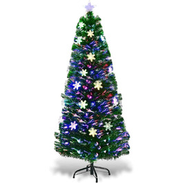 Штучна Різдвяна ялинка, Різдвяна ялинка зі світлодіодами, сніжинкою і зірочкою, штучне дерево з кольорового скловолокна, 4LIFE