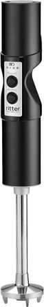 Акумуляторний ручний блендер Ritter Stilo 7, занурювальний блендер з батареєю з суцільного металу, Зроблено в Німеччині, чорний