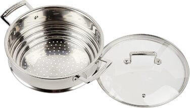 Вставка для пароварки Le Creuset з нержавіючої сталі з кришкою з термостійкого скла, діаметр 24 см