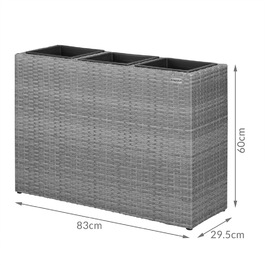 Горщик для квітів з поліротанга сірий 83x30,5x60см