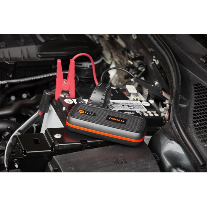 Osram BATTERYstart 400: Літієвий пусковий пристрій 2000A 12V з Powerbank, для бензинових та дизельних двигунів до 8L/4L, 16800mAh