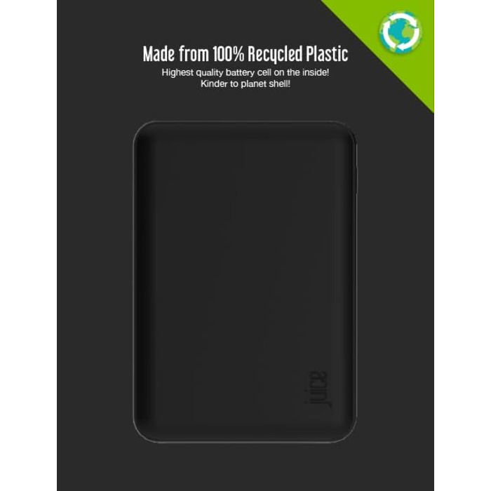 Зарядний пристрій Juice Power Bank для iPhone, Samsung, Huawei, Microsoft, Oppo, Sony, Black