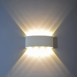 Настінний світильник HONPHIER потужністю 8 Вт, настінний світильник, Сучасний Світлодіодний світильник для дому, водонепроникний алюмінієвий Настінний Світильник, настінний світильник для спальні, вітальні, коридору, ванної, передпокою, WH-теплий білий