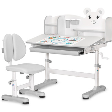Комплект меблів (стіл + стілець + полиця) Mealux BD-29 Panda XL Grey (арт. BD-29 G)