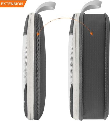 Набір компресійних органайзерів для одягу Gonex (6 шт.), сірий — міцні дорожні сумки-пакувальники для валізи та подорожей