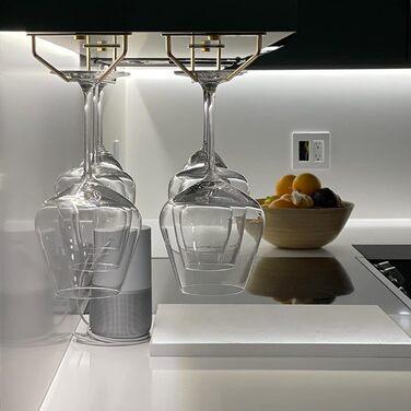 Набір тримачів для келихів RedDreamer (4 шт.), золото, для шафи, кухні, бару, 27.7 см, нержавіюча сталь