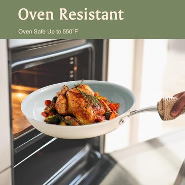 Набір сковорідок з керамічним покриттям 20/24/28 см, індукційні, антипригарні, без PTFE, PFOA, PFOS, для індукційних плит, Blaugrau