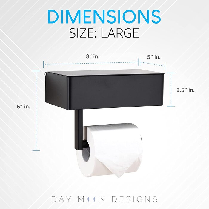 Тримач для туалетного паперу Day Moon Designs L 20,3х15,2 см чорний