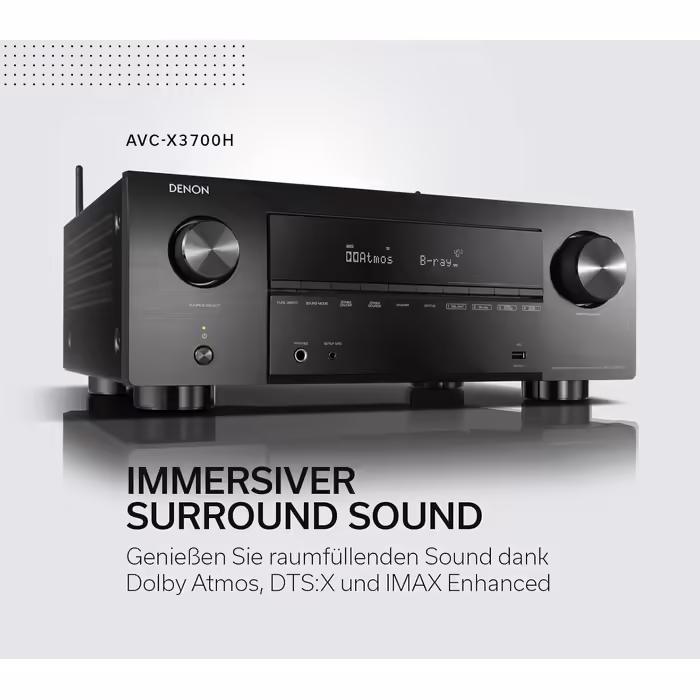 AV-ресівер Denon AVC-X3700H 9.2, Hi-Fi, 8K, Dolby Atmos, Bluetooth, Wi-Fi, Alexa, HEOS, чорний