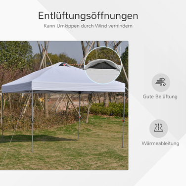 Розкладна альтанка Outsunny Garden 2,95x2,95 м Розкладна альтанка з кілочками та мотузками, тканина Оксфорд із захистом від ультрафіолету, ідеально підходить для вечірок у саду