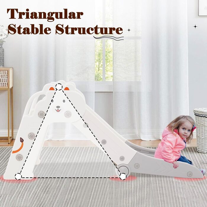 Дитяча гірка складана з підлокітниками сіра для дому та вулиці