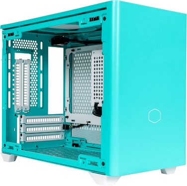 Комп'ютерний корпус Cooler Master MasterBox NR200P Mini-ITX з загартованим склом, вертикальним розташуванням відеокарти, чудовим охолодженням, Caribbean Blue