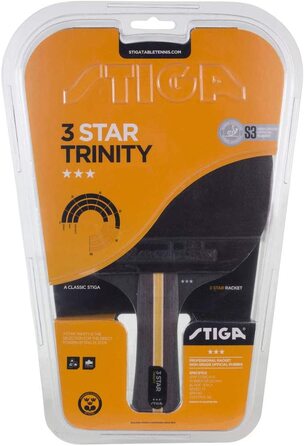 Увігнута ракетка для настільного тенісу Stiga 3 зірки Trinity, Чорний / червоний, Один розмір підходить всім